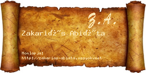 Zakariás Abiáta névjegykártya